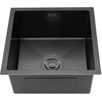 Кухонная мойка Gappo GS4444-6 44x44 см, графит матовый