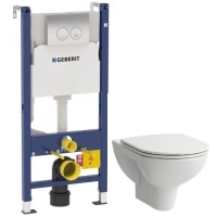 Комплект подвесной унитаз Laufen Pro 8.2095.0.000.000.1 + 8.9896.6.000.000.1 + система инсталляции Geberit 458.124.21.1