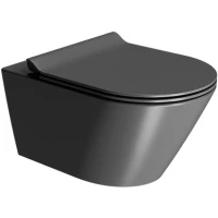 Унитаз подвесной GSI Kube X 941526 безободковый, торнадо, черный матовый