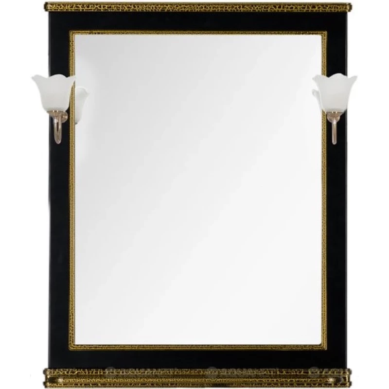 Зеркало 82,2x100 см черный/золото Aquanet Валенса 00180293