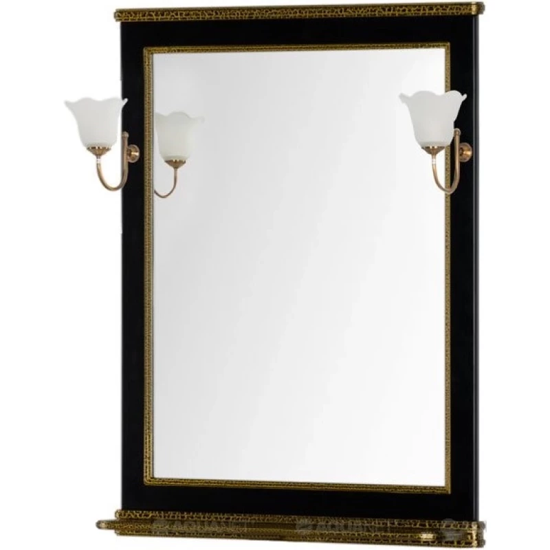Зеркало 82,2x100 см черный/золото Aquanet Валенса 00180293