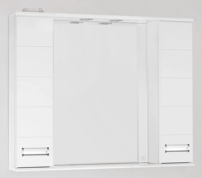 Зеркальный шкаф 100x83 см белый глянец Style Line Ирис ЛС-00000175