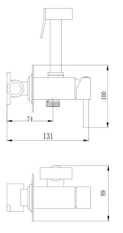 Гигиенический душ Haiba HB5512-7 со смесителем, черный матовый