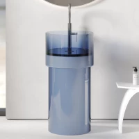 Раковина Abber Kristall AT2701Saphir-H 45x45 см, напольная, сапфир