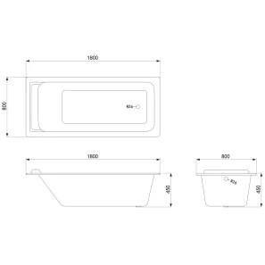 Изображение товара чугунная ванна 180x80 см с ручками timo tarmo h0000080