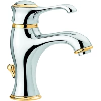 Смеситель для раковины Emmevi Tiffany 6003/CO с донным клапаном, хром/золотой  
