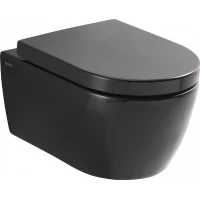 Унитаз подвесной SSWW CT2037black с сиденьем микролифт, черный