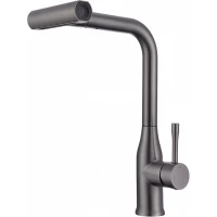 Смеситель для кухни Splenka S206.49.09 с выдвижным изливом, графит матовый