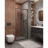 Душевая дверь Cezares Molveno MOLVENO-BF-3-90-C-GM-IV 90 см, профиль оружейная сталь матовый, стекло прозрачное