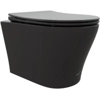 Унитаз подвесной Ceruttispa Adige Aria CT9246 безободковый, с сиденьем микролифт, черный матовый