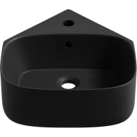 Раковина Wellsee WC Area 30180500S 39x44 см, угловая, подвесная, черный матовый