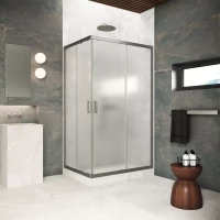 Душевой уголок Vegas Glass ZA-F Protec 120*100 11 10 120x100 см, профиль оружейная сталь, стекло сатин