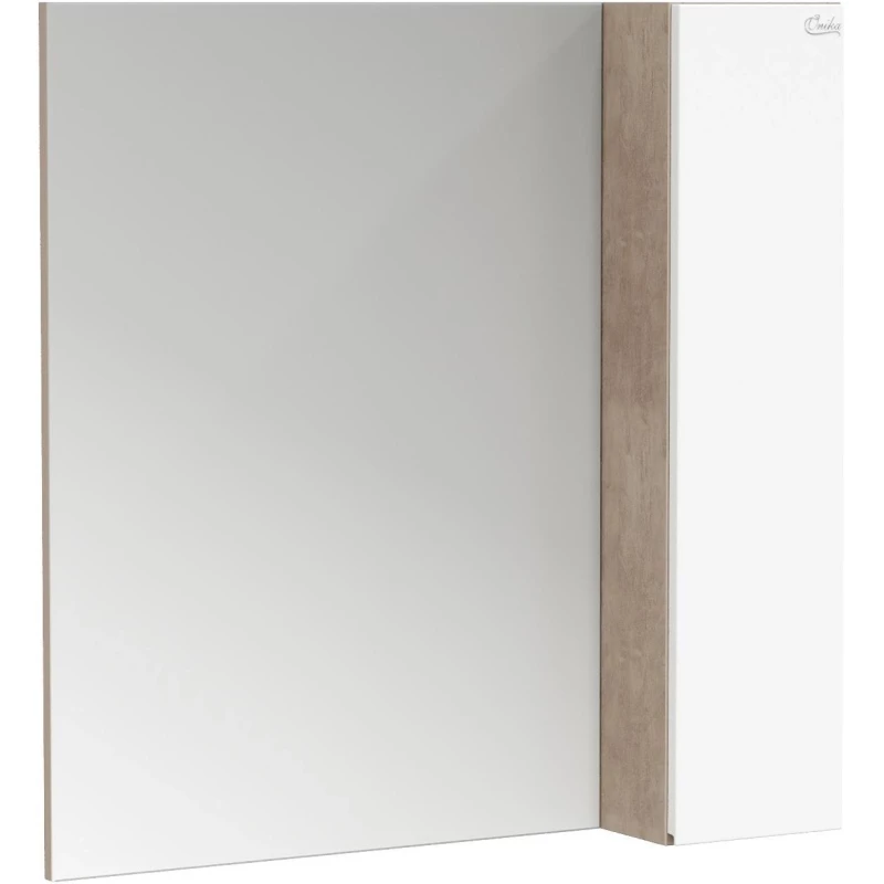 Зеркальный шкаф 80x81,6 см светлый камень/белый глянец Onika Алеста 208095