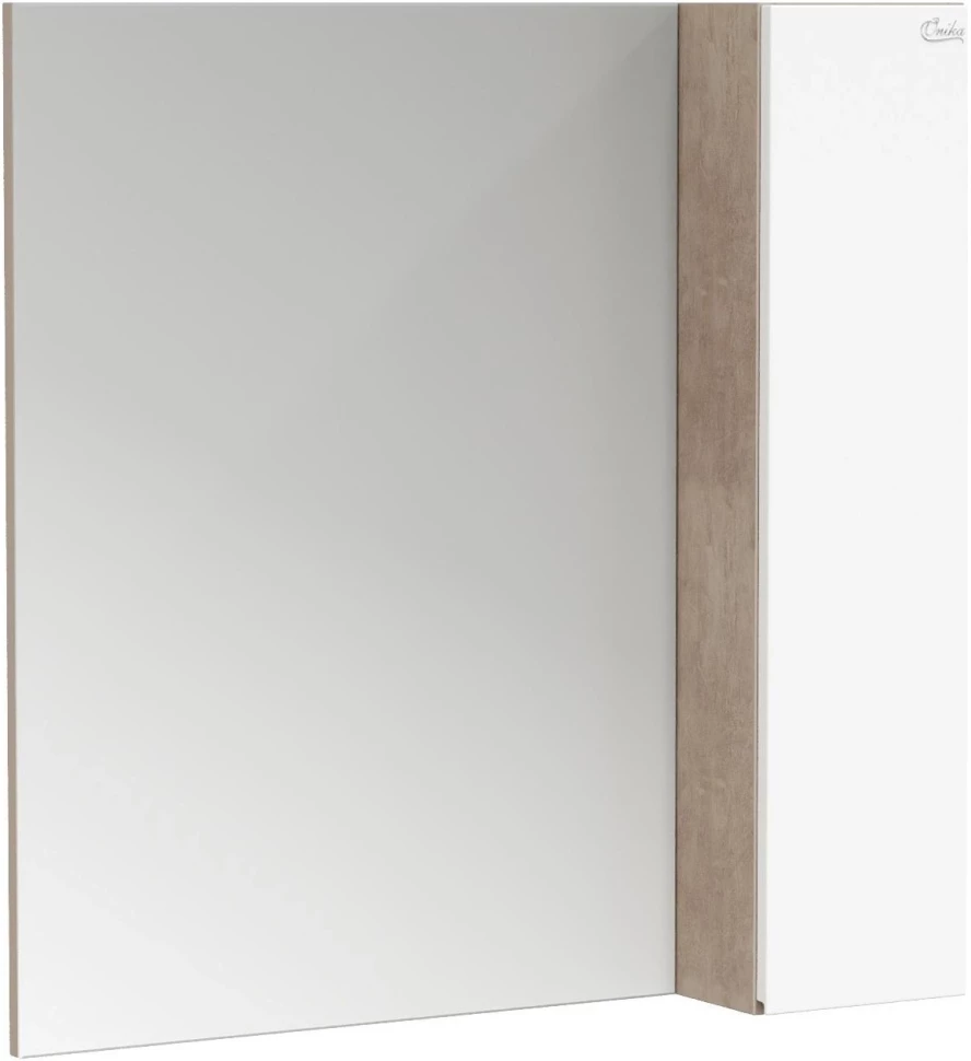 Зеркальный шкаф 80x81,6 см светлый камень/белый глянец Onika Алеста 208095