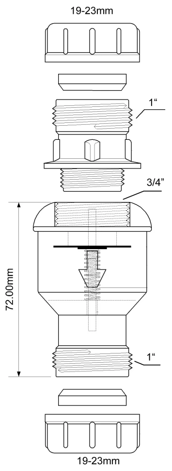 Клапан обратный (подпружиненная мембрана) 19-23x19-23 мм McALPINE TUN5-CL - фото 3