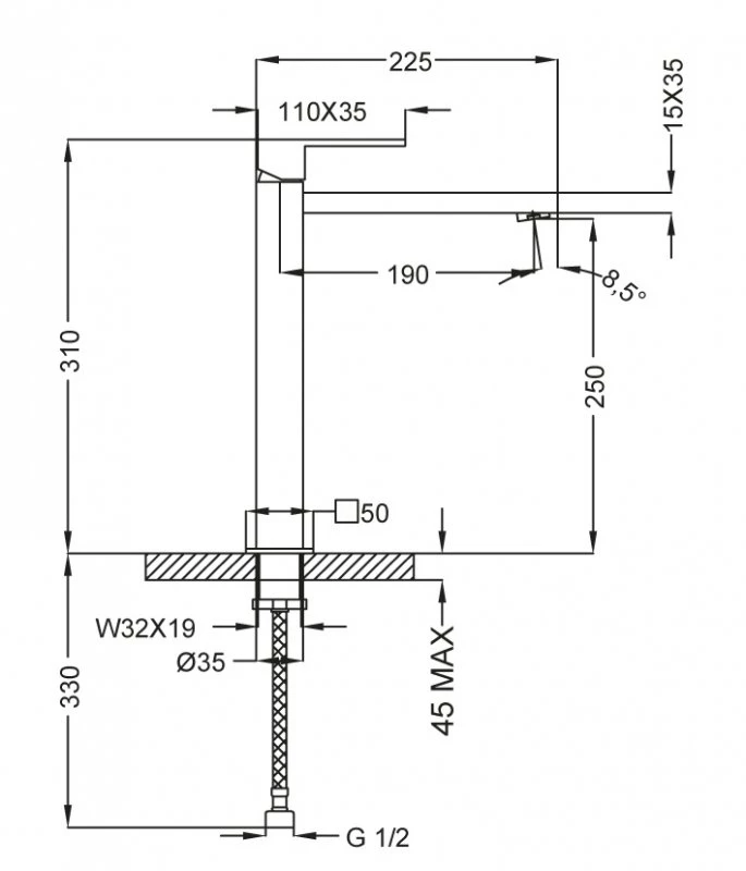 Смеситель для раковины с донным клапаном хром, ручка хром Cezares Molveno MOLVENO-LC-01-Cr Смеситель для раковины с донным клапаном хром, ручка хром Cezares Molveno MOLVENO-LC-01-Cr