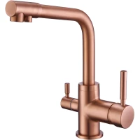 Смеситель для кухни Emar ECB - 3003N PVD Coppery с подключением к фильтру, медь