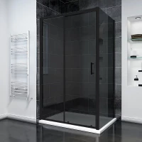 Душевой уголок Veconi Rovigo RV055BT-13090-05-C8 130x90 см, профиль черный матовый, стекло тонированное