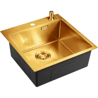 Кухонная мойка Emar EMB-117A PVD Nano Golden 50x50 см, золотой