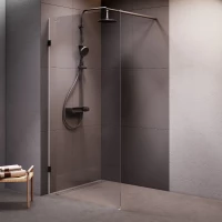 Душевая перегородка Am.Pm X-Joy W94WI-100-F1-BTE 97,2 см, профиль черный матовый, стекло прозрачное
