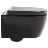 Унитаз подвесной SSWW CT2038BLACK безободковый, с сиденьем микролифт, черный