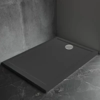 Душевой поддон Veconi Pietra PT-B-10080-RU 100x80 см, из литьевого мрамора, прямоугольный, черный