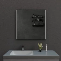 Зеркало Esbano ES-3803 TDB ESMR3803TDB 80x80 см, с LED-подсветкой, сенсорным выключателем, диммером, антизапотеванием, черный матовый