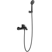 Смеситель для ванны Aquatek Оберон AQ1249MB с душевым гарнитуром, черный матовый