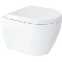 Унитаз подвесной Gural Vit Uno UN41DAK01 безободковый, с сиденьем микролифт, белый