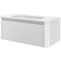 Тумба с раковиной Armadi Art Voi Matt White 782-100-MW + 786-100-MW без отв. 102 см, подвесная, белый матовый