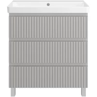 Тумба под раковину Brevita Victory VIC-07080-50-03Я 75 см, напольная, серый шелк матовый