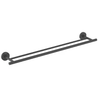 Полотенцедержатель Aquatek Оберон AQ4230MB 66,7 см, двойной, черный матовый