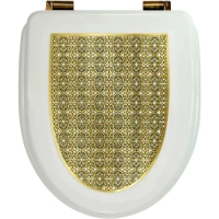 Сиденье для унитаза Migliore Milady 24337 с микролифтом, белый глянец/бронза