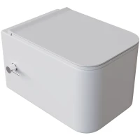 Унитаз подвесной Boheme Mane 970-SET-2-MW безободковый, с функцией биде, с сиденьем микролифт, белый матовый