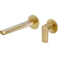 Смеситель для раковины Newform Haka 72030E.59.097 встраиваемый, без донного клапана, золотой матовый