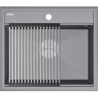 Кухонная мойка Paulmark Stepia PM115951-GRM 59x51 см, серый металлик