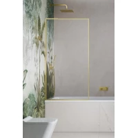 Шторка на ванну Radaway Modo F SL Brushed Gold PNJ II 90 Left 10406090-99-01L профиль золотой матовый, стекло прозрачное