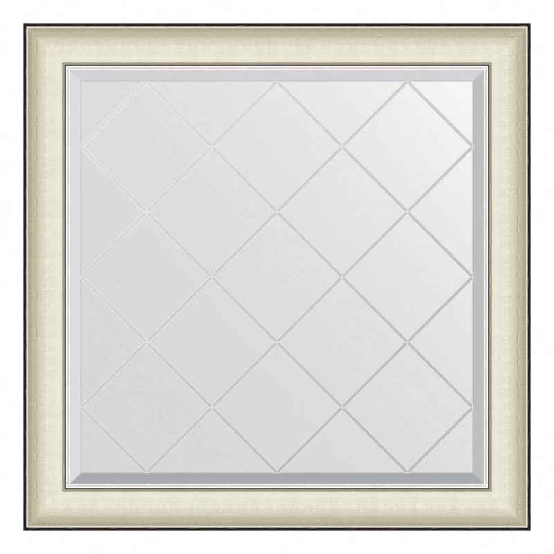 Зеркало 84x84 см белая кожа с хромом Evoform Exclusive-G BY 4572