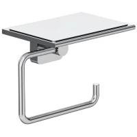 Держатель туалетной бумаги Kludi Vela S 2597105 с полкой для телефона, хром