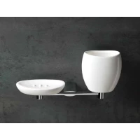 Стакан для зубных щеток с мыльницей Stil Haus Aria AR14(08-BI) настенный, хром/белый