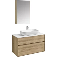 Комплект мебели дуб эльвезия/белый глянец 99 см Акватон Либерти 1A279601LYC70 + 1A281103LY010 + 1A73313KLK010 + 1A279302LYC70