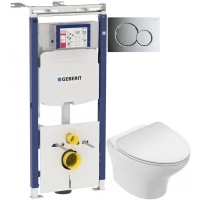 Комплект подвесной унитаз Jacob Delafon Nouvelle Vague EDK102-00 + E22124-00 + система инсталляции Geberit 111.362.00.5 + 115.770.21.5