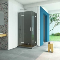 Душевой уголок Vegas Glass AFA-F Retta 100*90 01 07 L 100x90 см L, профиль белый, стекло графитовое