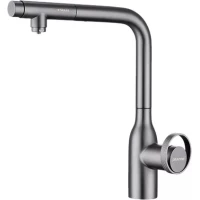 Смеситель для кухни Paulmark Urban Ur213104-GM с подключением к фильтру, выдвижным изливом, вороненая сталь