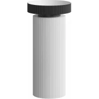 Раковина Boheme Sole Corian Antracit 801-R-A + Matt White 801-Base-Rib 40x40 см, напольная, белый матовый/антрацит матовый