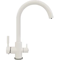 Смеситель для кухни с подключением к фильтру белый хлопок Polygran Элара Дуо 660731