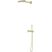 Душевой комплект Abber Perfekte 316 AF8A18BG 300 мм, со смесителем, золотой матовый