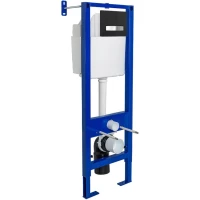 Инсталляция для унитаза Berges Atom Line 410 040342 с кнопкой смыва, черный матовый/хром