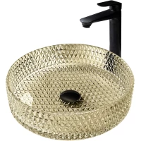 Раковина-чаша Abber Glas AK2301GG 39,5x39,5 см, накладная, золотой