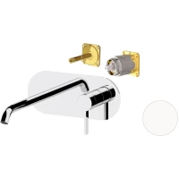 Смеситель для раковины Remer Metrica MC15KBBO встраиваемый, без донного клапана, белый матовый